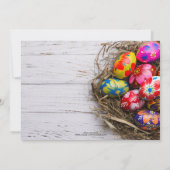 Invitation Déjeuner rustique de Pâques Œufs peints | Jours fé (Dos)