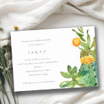 INVITATION DÉJEUNER SUCCULENT CACTUS FLORAL EN COULEUR D'EAU<br><div class="desc">Si vous avez besoin d'une personnalisation ou d'autres éléments correspondants,  n'hésitez pas à me contacter à l'adresse yellowfebstudio@gmail.com</div>