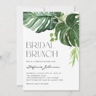 Invitation Déjeuner tropical de mariage avec feuilles de Mons