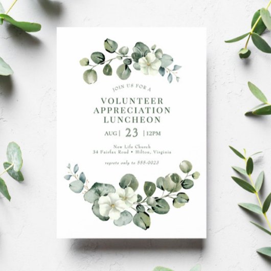 Invitation Déjeuner vert Personnel Bénévoles Appréciation