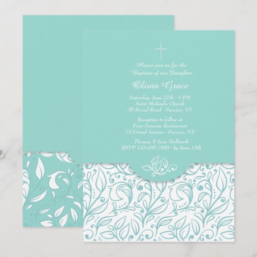 Invitation d'élégance turquoise (Devant / Derrière)