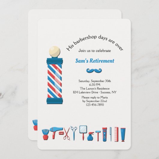 Invitation d'éléments d'atelier de coiffure (Devant / Derrière)