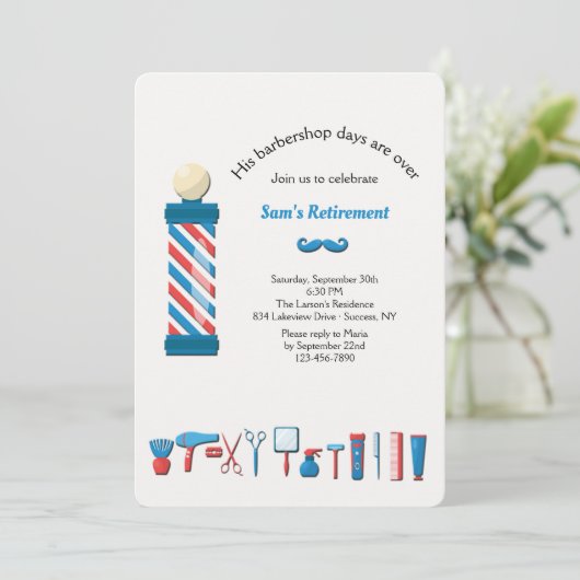 Invitation d'éléments d'atelier de coiffure (Debout devant)