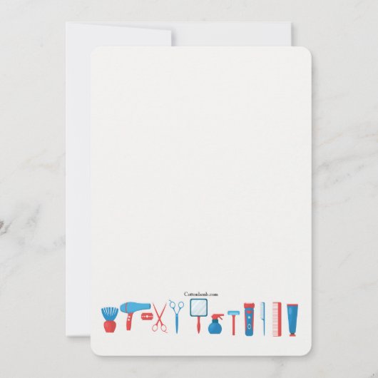 Invitation d'éléments d'atelier de coiffure (Dos)