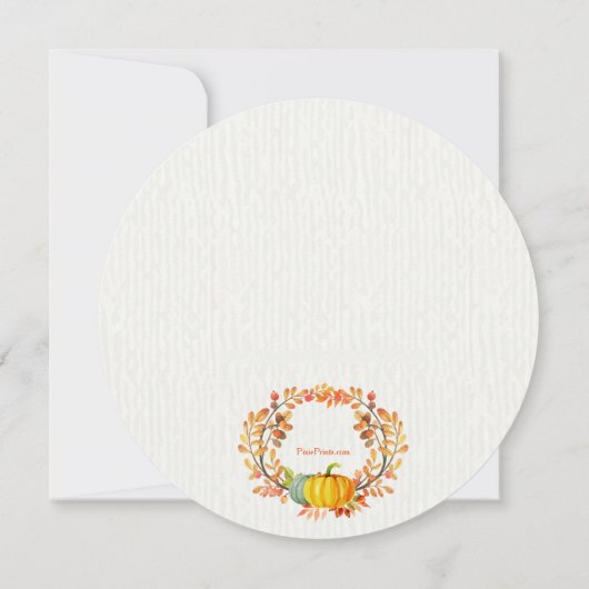 Invitation d'éléments d'automne (Dos)