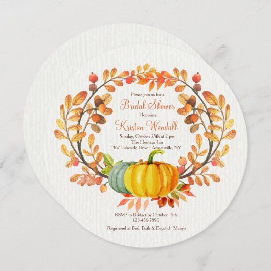 Invitation d'éléments d'automne (Devant / Derrière)