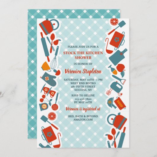 Invitation d'éléments de cuisine (Devant / Derrière)