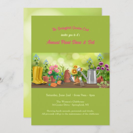 Invitation d'éléments de jardinage (Devant / Derrière)