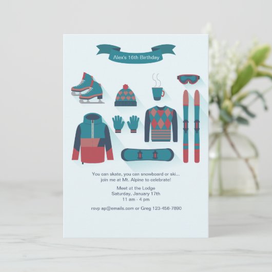 Invitation d'éléments d'hiver (Debout devant)