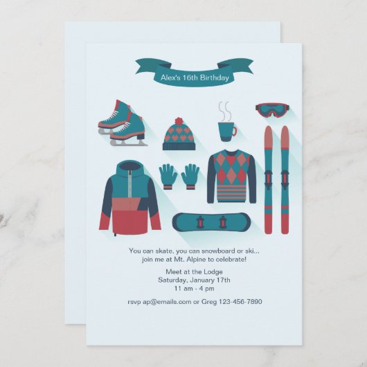 Invitation d'éléments d'hiver (Devant / Derrière)