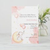 Invitation d'éléphant rose (Debout devant)