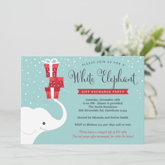 Invitation d'éléphants blancs, Invitation de Noël (Debout devant)