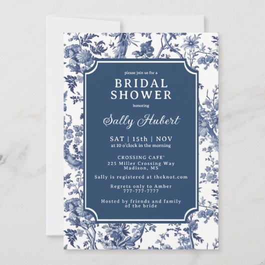 Invitation Delft Chinoiserie Bridal Shower (Devant)