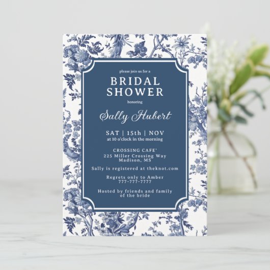 Invitation Delft Chinoiserie Bridal Shower (Debout devant)