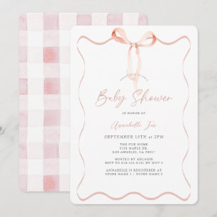 Invitation Délicat Baby shower de fille de béquille rose en r