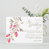 Invitation Délicat Bloom typographie mariage rustique (Debout devant)