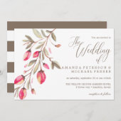 Invitation Délicat Bloom typographie mariage rustique (Devant / Derrière)