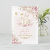 Invitation Délicat Blush Boho Swan Princess Girl Anniversaire (Debout devant)