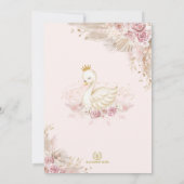 Invitation Délicat Blush Boho Swan Princess Girl Anniversaire (Dos)