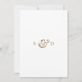 Invitation Délicat Blush Gold Flowers Monogram Mariage (Dos)