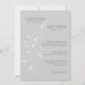Invitation Délicat Blush Rose Dusty Rose et Grey Vine Mariage (Devant)