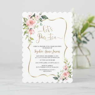 Invitation Délicat Blush Rose Floral Baby shower Tea Party