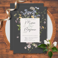 Délicat Boho Fleur sauvage Mariage de charbon
