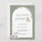 Invitation Délicat Botanique Sage Green Arch Wedding Invitati (Devant)