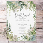 Invitation Délicat Brunch nuptial moderne bébé souffle vert