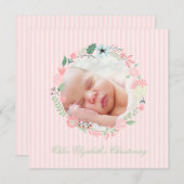 Invitation Délicat Crème Floral (Devant / Derrière)