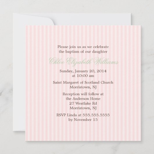 Invitation Délicat Crème Floral (Dos)