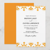 Invitation Délicat désherbage de papier découpé doré (Devant / Derrière)