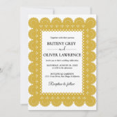 Invitation Délicat désherbage de papier découpé doré (Devant)