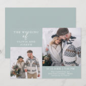 Invitation Délicat | Deux Mariages photo (Devant / Derrière)