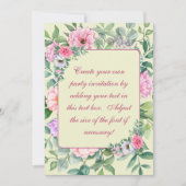 Invitation Délicat été Fleurs de Jardin Découpage (Devant)