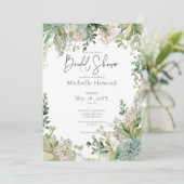 Invitation Délicat Fête des mariées moderne de la respiration (Debout devant)