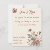 Invitation Délicat Fleur sauvage romantique  simple Mariage (Devant)