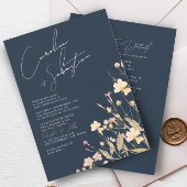 Invitation Délicat Fleur sauvage RSVP QR Code Mariage