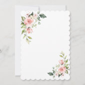 Invitation Délicat Fleurs Roses Blancs Croix Or Baptême (Dos)