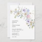 Invitation Délicat fleurs sauvages boho de printemps aquarell (Devant)