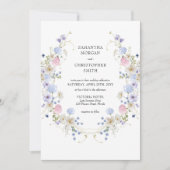 Invitation Délicat fleurs sauvages boho de printemps aquarell (Devant)
