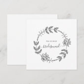 Invitation Délicat Floral moderne Mariage de femme de chambre (Devant / Derrière)