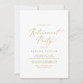 Invitation Délicat Gold Calligraphy Parti de retraite (Devant)