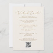 Invitation Délicat Gold Cream Weekend Événements QR Code Mari (Dos)
