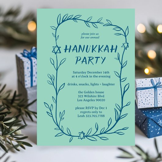Invitation Délicat Hanoukka Party Star de David