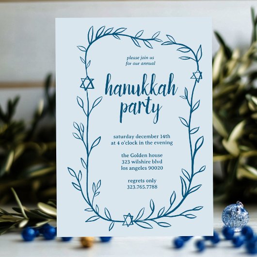 Invitation Délicat Hanoukka Party Star de David