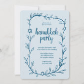 Invitation Délicat Hanoukka Party Star de David (Devant)