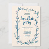 Invitation Délicat Hanoukka Party Star de David (Devant)