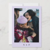 Invitation Délicat Lavande Romantique Lavande Mariage Floral (Dos)