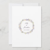 Invitation Délicat Mariage de verdure et de lavande (Dos)